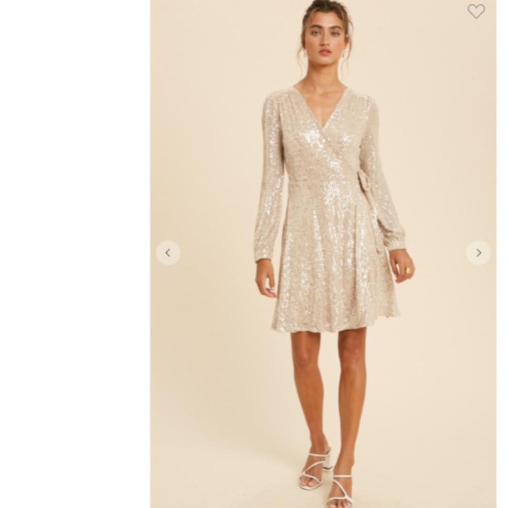 Sequin Wrap Dress